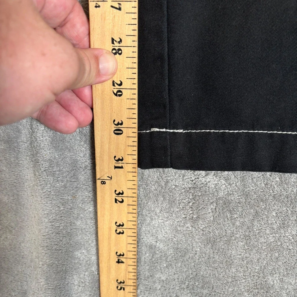 True Religion Mens Black White Contrast Stitch Cargo Pants 36x31 Rave Goth Y2K
